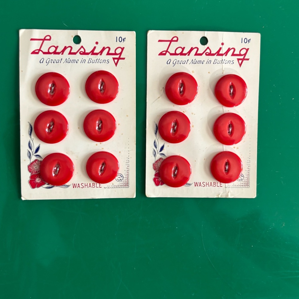 Lansing Red Washable Vintage Buttons